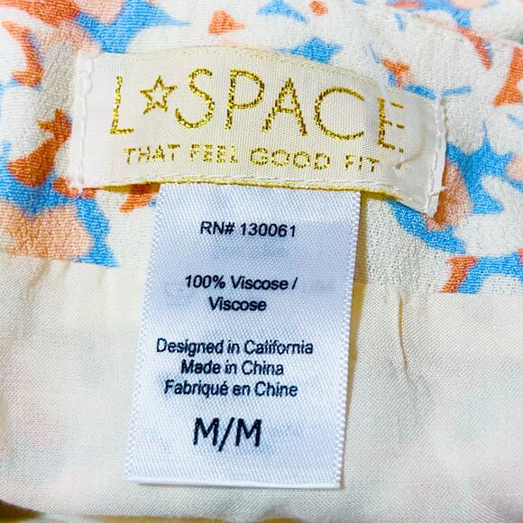 L Space Heat Wave Skirt Women Medium Floral Maxi Cream Viscose New with Tags - Picture 10 of 13